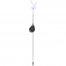 Globo 33941 LED Solar-Gartensäule Solar 1x0,05W | IP44 | RGB - Hummingbird, Erdspieß, Farbwechsler, Edelstahl, schwarz, transparent