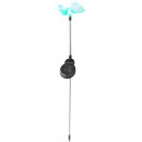 Globo 33943 LED Solar-Gartensäule Solar 1x0,05W | IP44 | RGB - Schmetterling, Erdspieß, Farbwechsler, Edelstahl, schwarz, transparent
