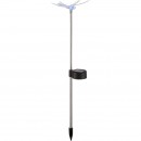 Globo 33949-4 LED Gartenleuchte Solar 1x0,06W | IP44 - 4-teilig, Erdspieß, Dekoration Schmetterling, Farbwechsler, transparent, schwarz