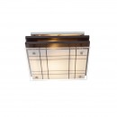 Globo 48089 Deckenleuchte Kadavu 1x60W | E27 - Holz, satiniertes Glas