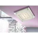 Globo 49362 LED Deckenleuchte Elena 1x12W | 1020lm | 4000K - chrom, satiniertes Glas, Kristall, transparent