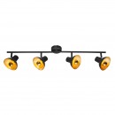 Globo 54001-4 Decken- und Spotleuchte Lotte 4x4W | E14 LED | 544lm | E14 LED | 2700K - schwarz, gold