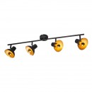 Globo 54001-4 Decken- und Spotleuchte Lotte 4x4W | E14 LED | 544lm | E14 LED | 2700K - schwarz, gold