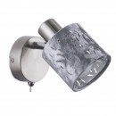 Globo 54122-1 Wandleuchte Alys 1x8W | E14 - Schalter auf dem Körper, silber