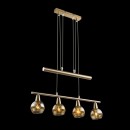 Globo 54346-4ZKronleuchter Lara 4x4W | 1280lm | 3000K - höhenverstellbar, gold