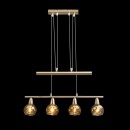 Globo 54346-4ZKronleuchter Lara 4x4W | 1280lm | 3000K - höhenverstellbar, gold