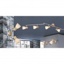 Globo 54352-6 Spotleuchte Deckenleuchte Gylfi 6x40W | E14 - verstellbar, Opal, Satin Nickel, Holz