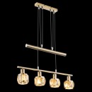 Globo 54358-4Z Pendelleuchte 4x40W | E14 - höhenverstellbar, golden, amber