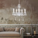 Globo 63126-5 Pendelleuchte Pinja 5x40W | E14 - weiß, Kristall, transparent