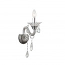 Globo 64104-1W Wandleuchte Dunja 1x40W | E14 - transparent, rauch, Kristalle, chrom,