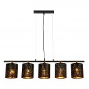 Globo 15264-5H Pendelleuchte Tuxon 5x25W | E14 - schwarz