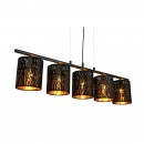 Globo 15264-5H Pendelleuchte Tuxon 5x25W | E14 - schwarz