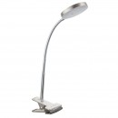 Globo 24122K LED Klemmleuchte Deniz 1x5W | 350L | 3000K - Schalter, flexibler Arm, matt, Nickel, chrom