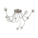 Globo 24134-10D LED Spotleuchte Roslin 10x5W | 4700lm | 3000K - dimmbar, flexibler Arm, Nickel, matt