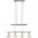 Globo 54341-4Z Pendelleuchte Elliott 4x5W| E14 LED | 1280lm | 3000K - inklusive Leuchtmitteln, höhenverstellbar, Glas, matt, Nickel