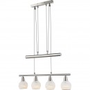 Globo 54341-4Z Pendelleuchte Elliott 4x5W| E14 LED | 1280lm | 3000K - inklusive Leuchtmitteln, höhenverstellbar, Glas, matt, Nickel