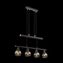 Globo 54347-4Z Decken- und Spotleuchte Isla 4x4W | E14 LED | 196L | 3000K - inklusive Leuchtmitteln, höhenverstellbar, bronze, rauchglas