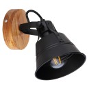 Globo 15466S-1 Wandleuchte Günther 1x60W | E27 - schwarz, Holz