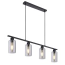 Globo 15465-4H Deckenleuchte Hadera 4x60W | E27 - schwarz, rauch