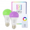Immax Neo 07115BD LED Set 2 intelligente Leuchtmitteln 2x9W | RGBW | 3,2c Zigbee - dimmbar, Fernbedienung, RGB
