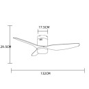 Immax 07142-B LED-Deckenventilator Vento 1x18W | 1500lm | 3000-4000-6000K - schwarz, braun