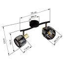 Globo 54357-2B Deckenleuchte Indiana 2x40W | E14 - schwarz, gold