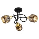 Globo 54357-3B Deckenleuchte Idniana 3x40W | E14 - schwarz, gold