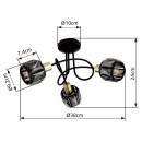 Globo 54357-3B Deckenleuchte Idniana 3x40W | E14 - schwarz, gold