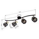 Globo 54357-4B Deckenleuchte Indiana 4x40W | E14 - schwarz, gold
