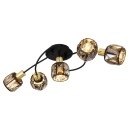 Globo 54357-5B Deckenleuchte Idniana 5x40W | E14 - schwarz, gold