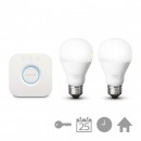 Philips 8718696449554 Hue Schickeria - 2x LED Leuchtmittel + Bridge 1x9,5W | E27 | 2700K - weiß