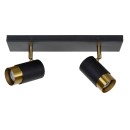 Lucide 35913/02/30 FLORIS Deckenstrahler D100mm | 2xGU10 - schwarz, Messing