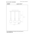 Lucide 45494/03/65 JOANET Deckenleuchte 3xE27 - schwarz, Messing, Rauchglas