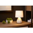 Lucide 47508/81/31 Tischlampe Marmo 1x40w | E14 - weiß, Keramik, Kabelschalter