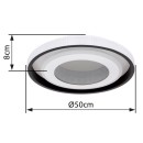 Globo 41290-52 LED Deckenleuchte Lucky 1x52W | 2260lm | 2700-6000K - dimmbar, Fernbedienung, Nachtmodus, Memoryfunktion, weiß, schwarz, opal
