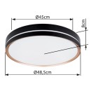 Globo 41759-40 LED-Deckenleuchte Manni 1x40W | 1850lm | 2700-6500K - Fernbedienung, dimmbar, Nachtmodus, Memory-Funktion, schwarz, bronze, weiß, opal