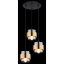 Globo 15560-3H Deckenleuchte Milley 3x60W | E27 - Schwarz, Messing, Rauch