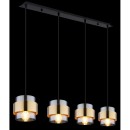 Globo 15560-4H Deckenleuchte Milley 4x60W | E27 - Schwarz, Messing, Rauch