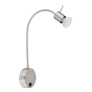 Globo 57310N Wandleuchte Milly 1x35W | GU10 - Schalter am Körper, flexibler Arm, Nickel