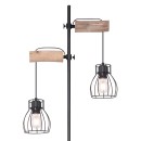 Globo 15326-2SN Stehleuchte Mina 2x40W | E27 - schwarz, Holz