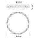 Globo 41749-22 LED Deckenleuchte Ovi 1x22W | 1600lm | 2700-4200-6500K - funkelnder Effekt, dimmbar, weiß, opal