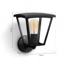 Philips Hue 8719514388512 LED-Außenwandleuchte Inara 1x7W | E27 | 550lm | 2100K | IP44 - schwarz, weiß
