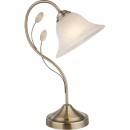 Globo 69007-1T Tischleuchte Posadas 1x60W | E27 - Messing, weiß