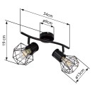 Globo 54017-2 Deckenstrahler Priska 2x40W | E27 - schwarz