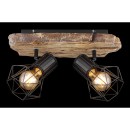 Globo 54017W-2 Deckenleuchte Priska 2x60W | E27- schwarz, Holz