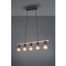 TRIO R30605032 Pendelleuchte Einar 5x40W | E27 | IP20 - schwarz mit braun
