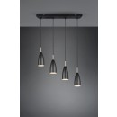 Trio R30694032 Hängende Deckenleuchte Farin 4x25w | E14 - schwarz