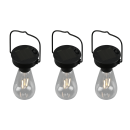 Trio R35146132 LED Solar Außenpendelleuchten Set Campus 3x0,1W | IP44 - 3er-Set, schwarz