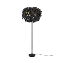 Trio R40463032 Stehleuchte Leavy 3x28W | E14 - Fußschalter, schwarz, gold