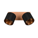 Trio R81332030 Deckenleuchte Tommy 2x28w | E14 - schwarz, Holz
